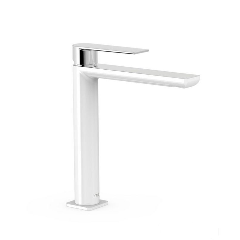 Bateria umywalkowa wysoka biel-chrom Loft-Tres (20020303BL)