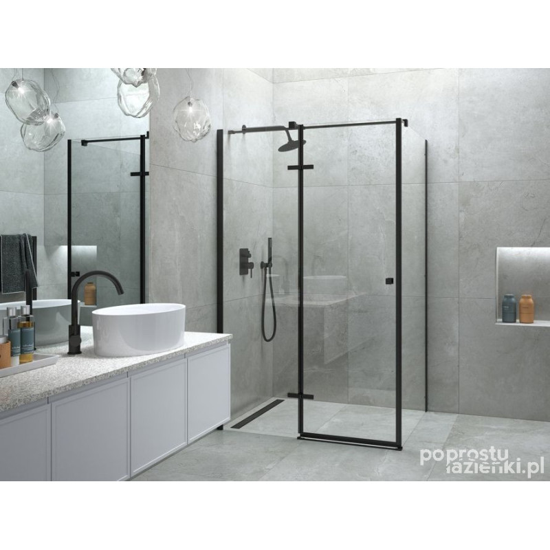 Kabina prysznicowa 100x80 Pixa Black New Besco (PPL-108-195B)