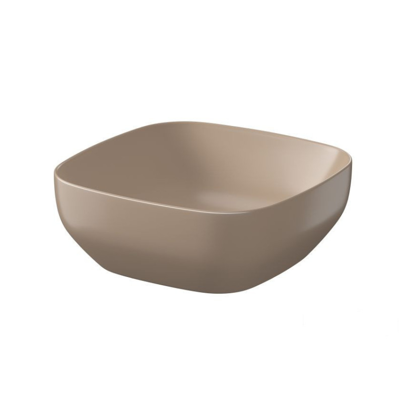 Umywalka nablatowa 38x38 Larga kwadratowa brązowy mat Cersanit (K677-058)