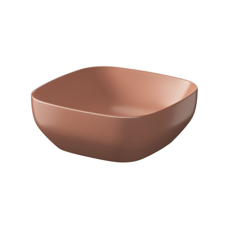 Umywalka nablatowa 38x38 Larga kwadratowa ceglasty mat Cersanit (K677-060)