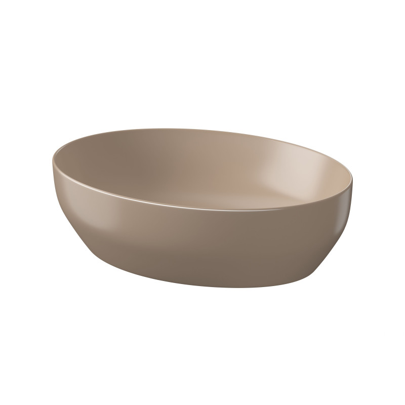 Umywalka nablatowa 50x38 Larga elipsa brązowy mat Cersanit (K677-052)