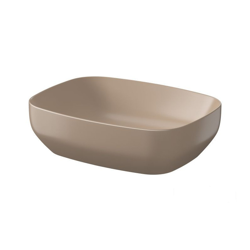 Umywalka nablatowa 50x38 Larga prostokątna brązowy mat Cersanit (K677-063)