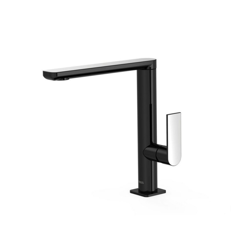 Bateria umywalkowa wysoka czerń-chrom Loft-Tres (20020502NE)