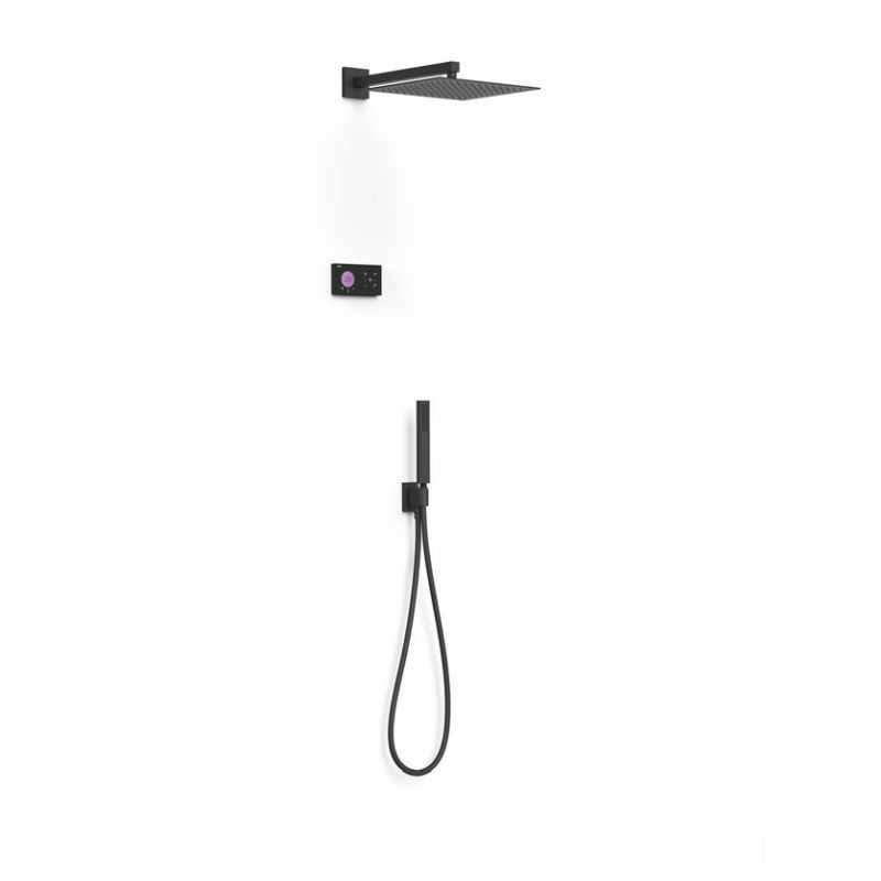 Zestaw elektronicznej baterii termostatycznej podtynkowej 2-drożny matowe czarny mat Shower Edition Tres (09288563NM)