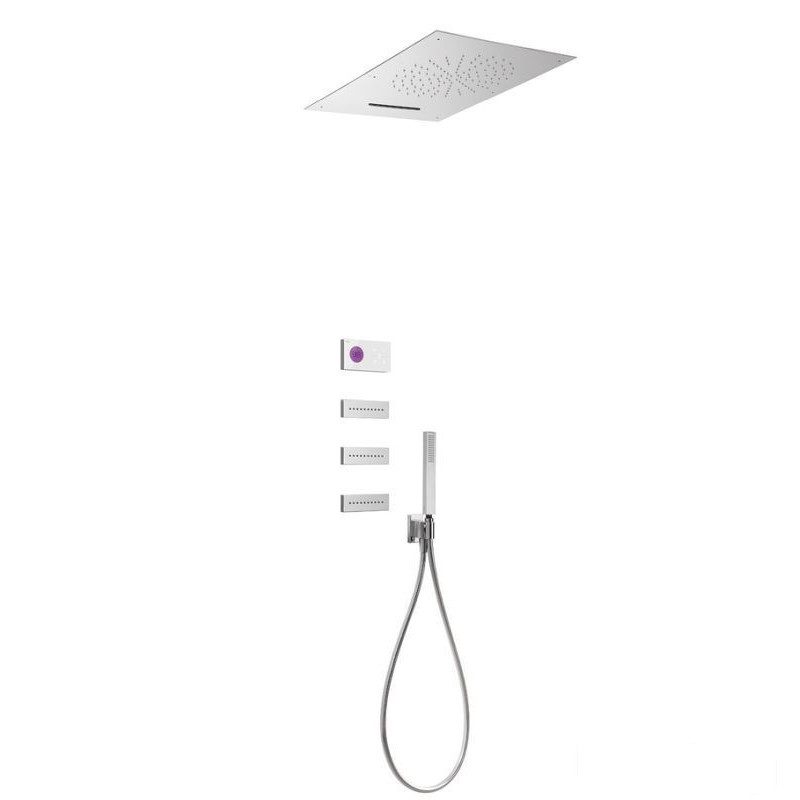 Zestaw elektronicznej baterii termostatycznej podtynkowej 4-drożnej chrom Shower Tres (09286404)