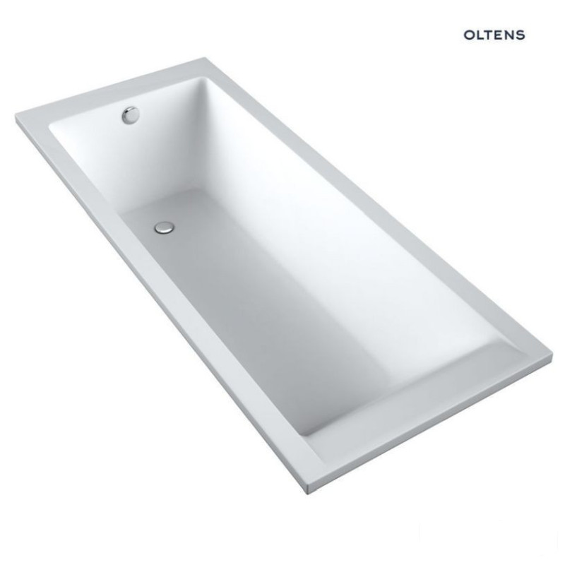 Zestaw wanna prostokątna 170x75 cm z kompletem odpływowo-przelewowym Fusa Langfoss Oltens (10005000 + 03002100)