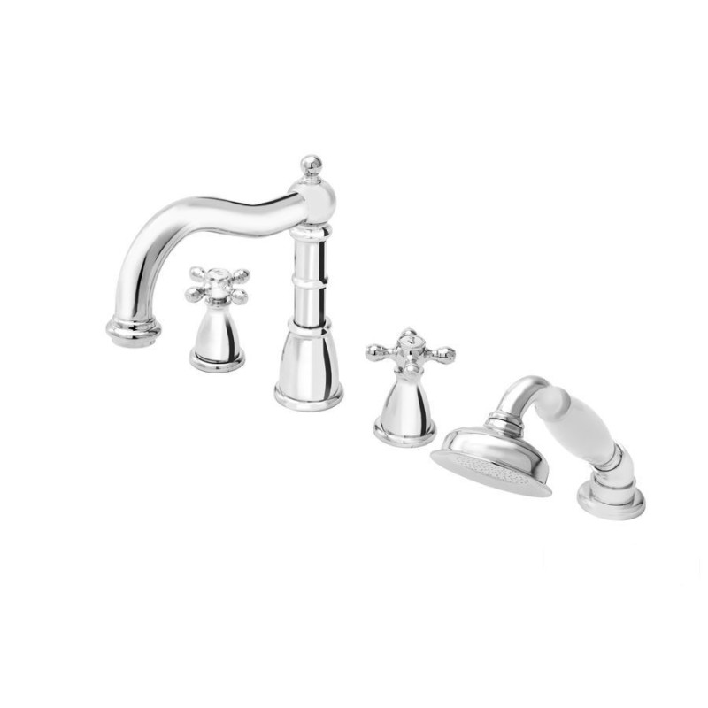 Bateria wannowa 4-otworowa stojąca z zestawem natryskowym Lacrima FDESIGN (FD1-LRA-11A-11)