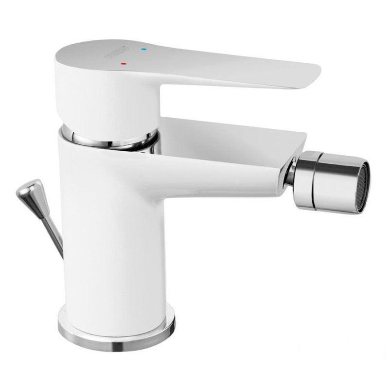 ADORE bateria bidetowa, korek automatyczny metalowy, biały / chrom Adore White-chrome Ferro (BDR6)