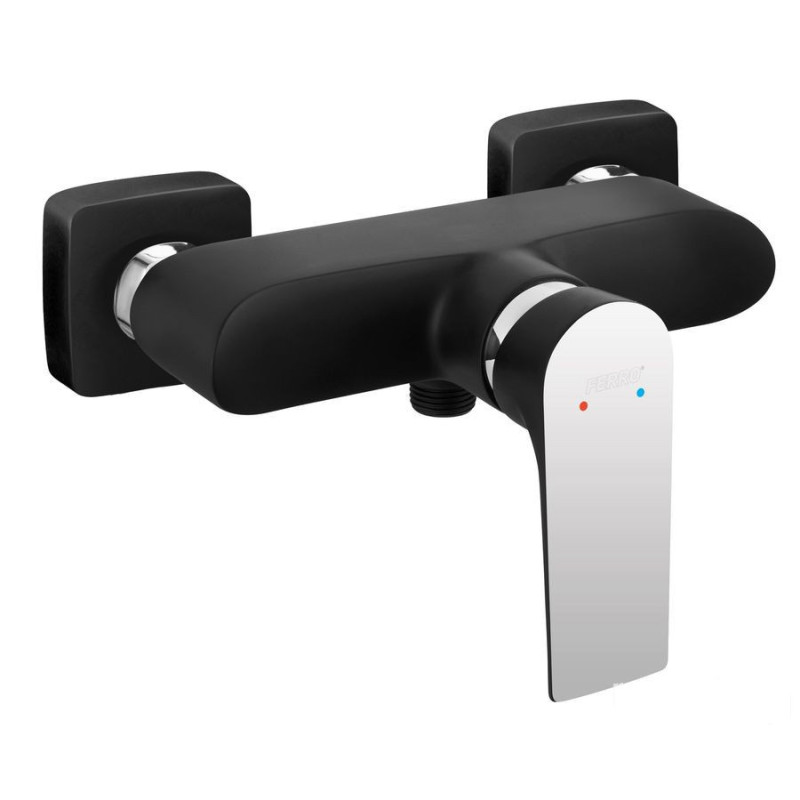 ALGEO SQUARE bateria natryskowa bez zestawu natryskowego, czarny / chrom Algeo Square Black-chrome Ferro (BAQ7BLC)