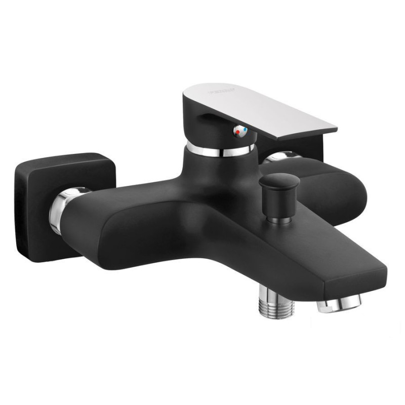 ALGEO SQUARE bateria wannowa bez zestawu natryskowego, czarny / chrom Algeo Square Black-chrome Ferro (BAQ1BLC)