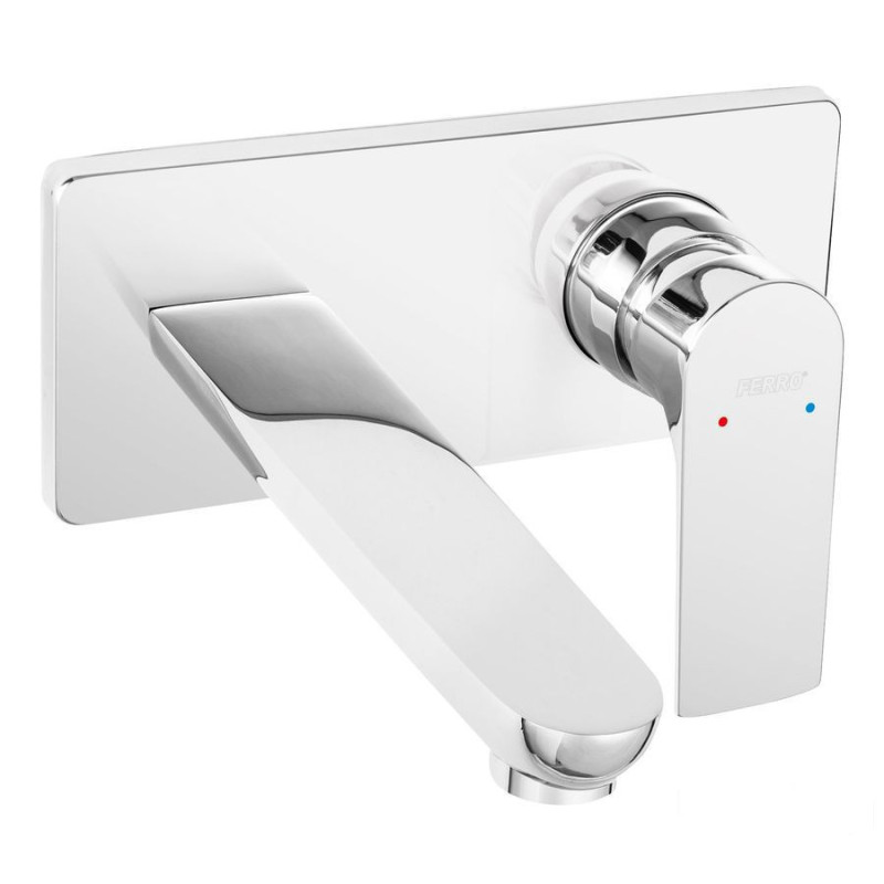 Bateria umywalkowa podtynkowa z wylewką 18cm, chrom Algeo Square Ferro (BAQ3PA18)