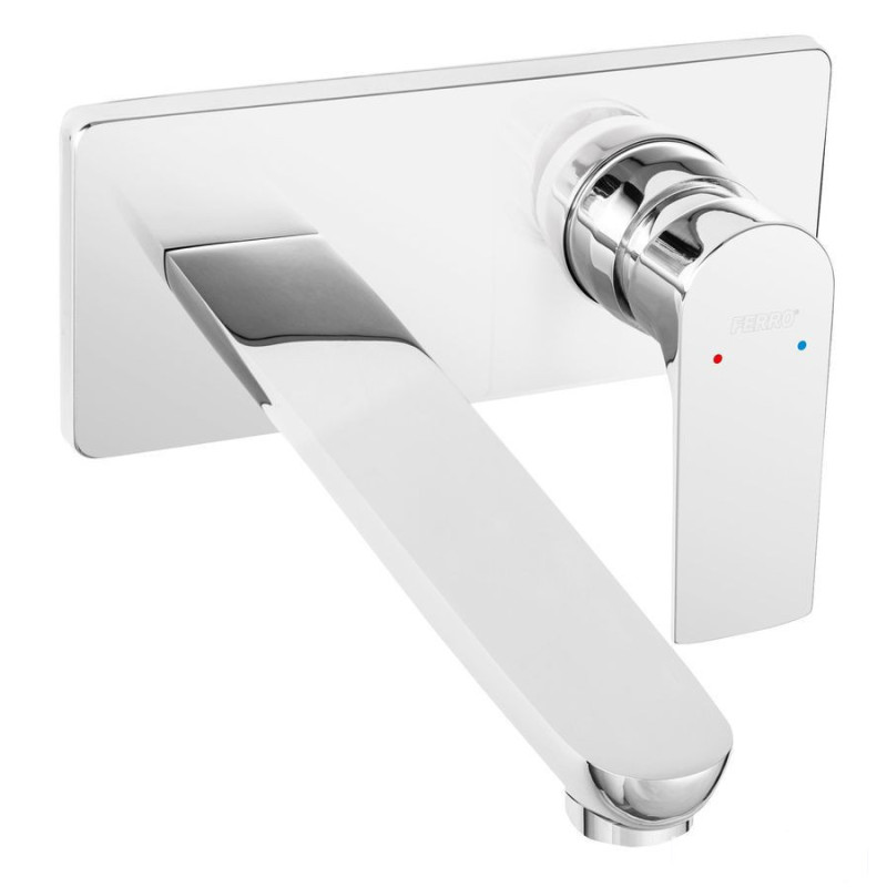 Bateria umywalkowa podtynkowa z wylewką 22cm, chrom Algeo Square Ferro (BAQ3PA22)