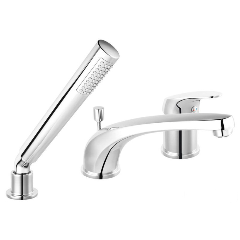 Bateria wannowa 3-otworowa z zestawem natryskowym, chrom Ferro One Ferro (BFO11AA)