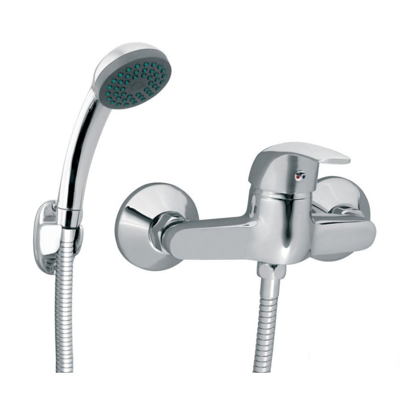 Bateria natryskowa z zestawem natryskowym, chrom Vasto Ferro (BVA77)