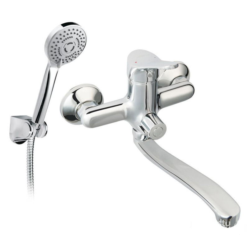 Bateria wannowa z wylewką 350mm z zestawem natryskowym, chrom Stillo Ferro (BSL55A)