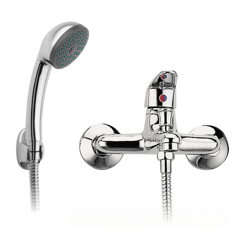 Bateria wannowa z zestawem natryskowym, chrom Smile Ferro (BSM11)