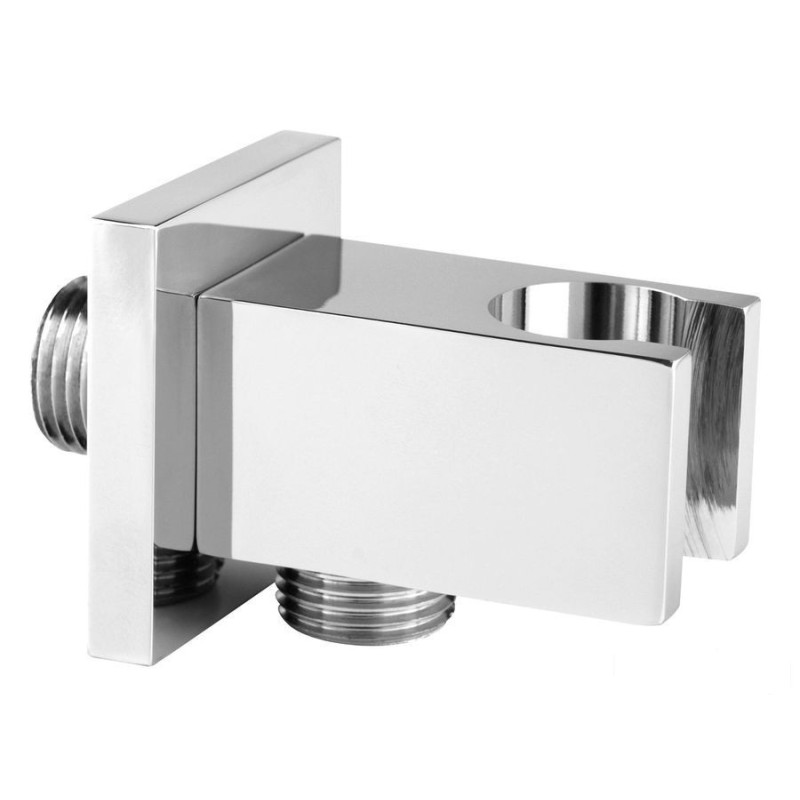 Przyłącze kątowe do węża natryskowego z uchwytem 1/2",chrom Ferro (PKN15)