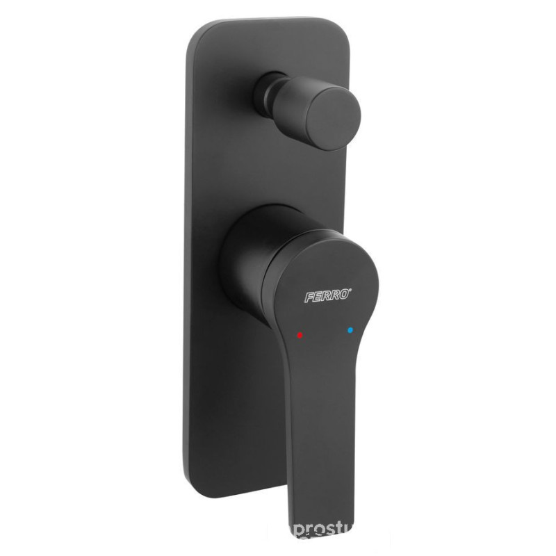 STRATOS bateria natryskowa podtynkowa, 2-funkcyjna, czarna Stratos Black Ferro (BSC7PBL)