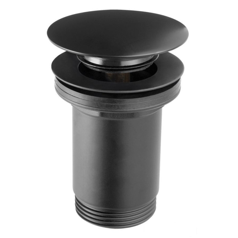 Zawór spustowy z przelewem, click-clack, 5/4", czarny Rotondo Ferro (S285-BL-B)