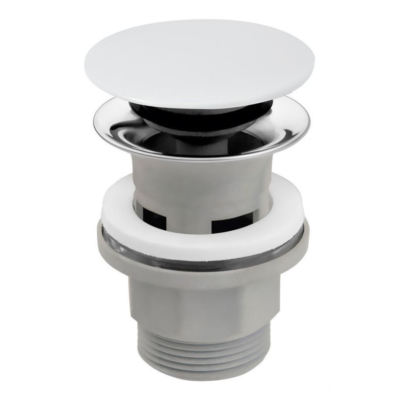Zawór spustowy z przelewem, click-clack, 5/4", PP, ceramiczny biały Ferro (S288PPC)