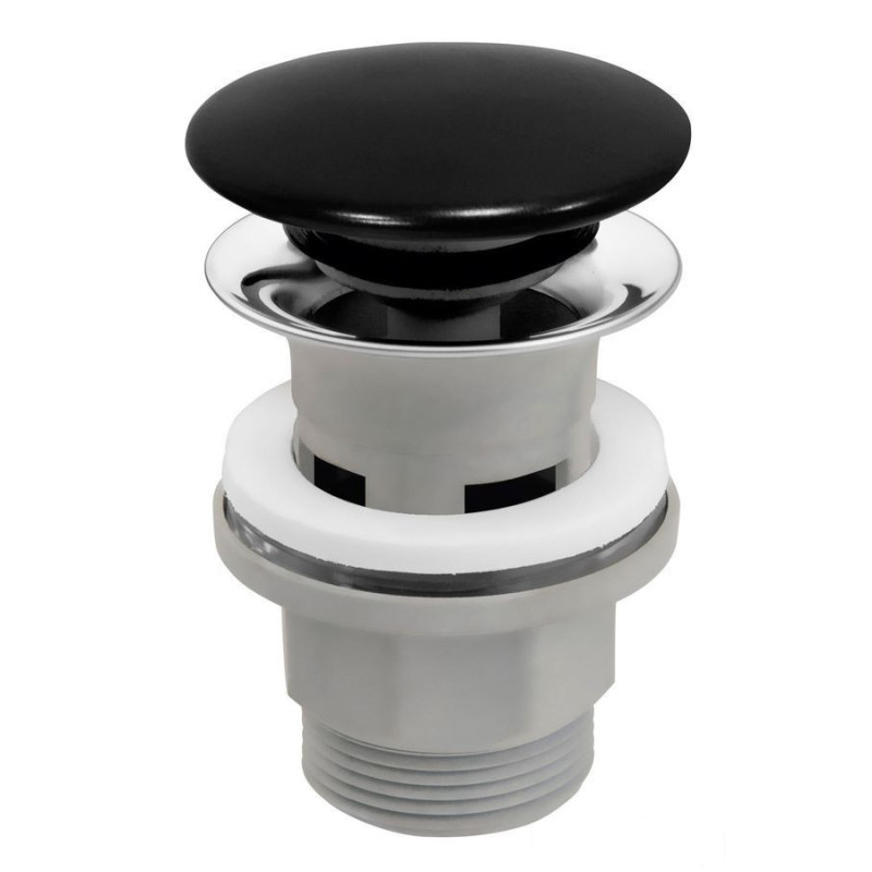 Zawór spustowy z przelewem, click-clack, 5/4", PP, ceramiczny czarny Ferro (S288PPCB)