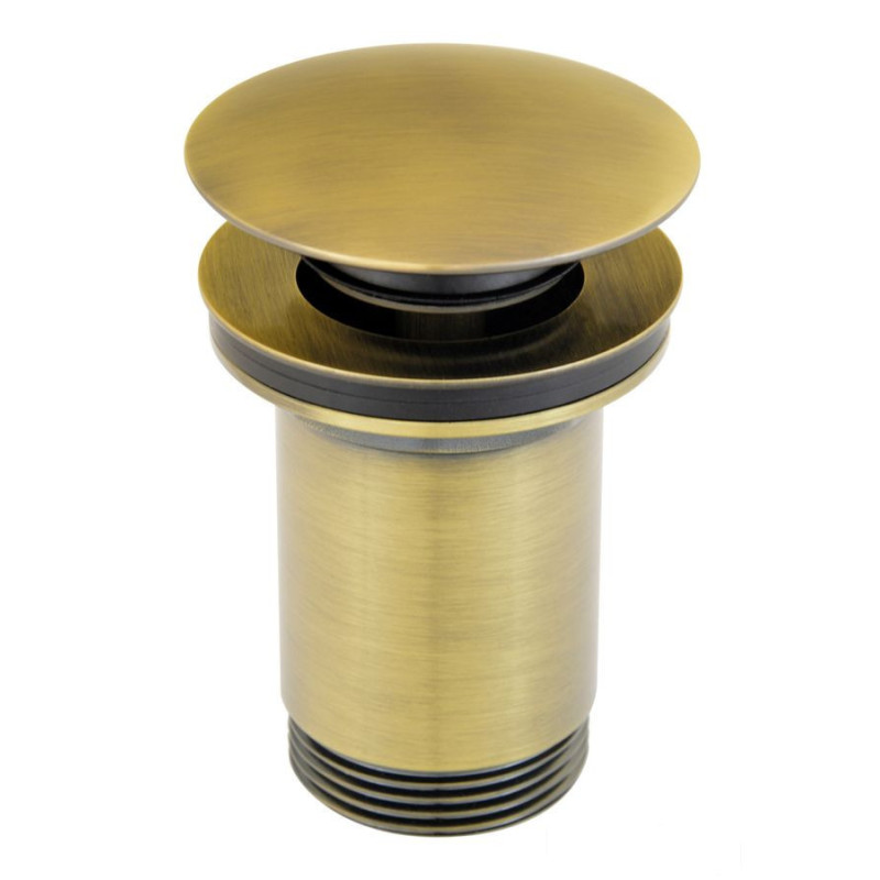 Zawór spustowy z przelewem, click-clack, 5/4", stary brąz Rotondo Ferro (S285BR)