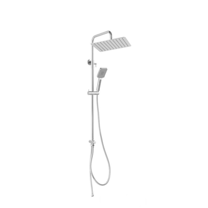 Zestaw natryskowy z deszczownią, chrom Wizard Square Pro Ferro (NP48)