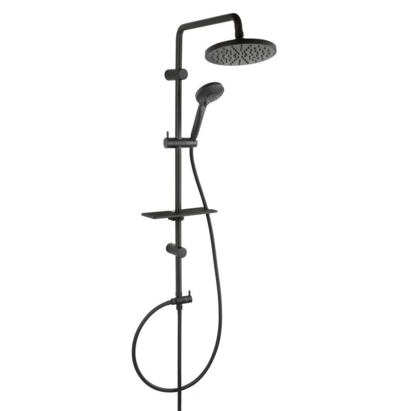 Zestaw natryskowy z deszczownią, czarny Rondo Lux Black Ferro (NP23-BL)
