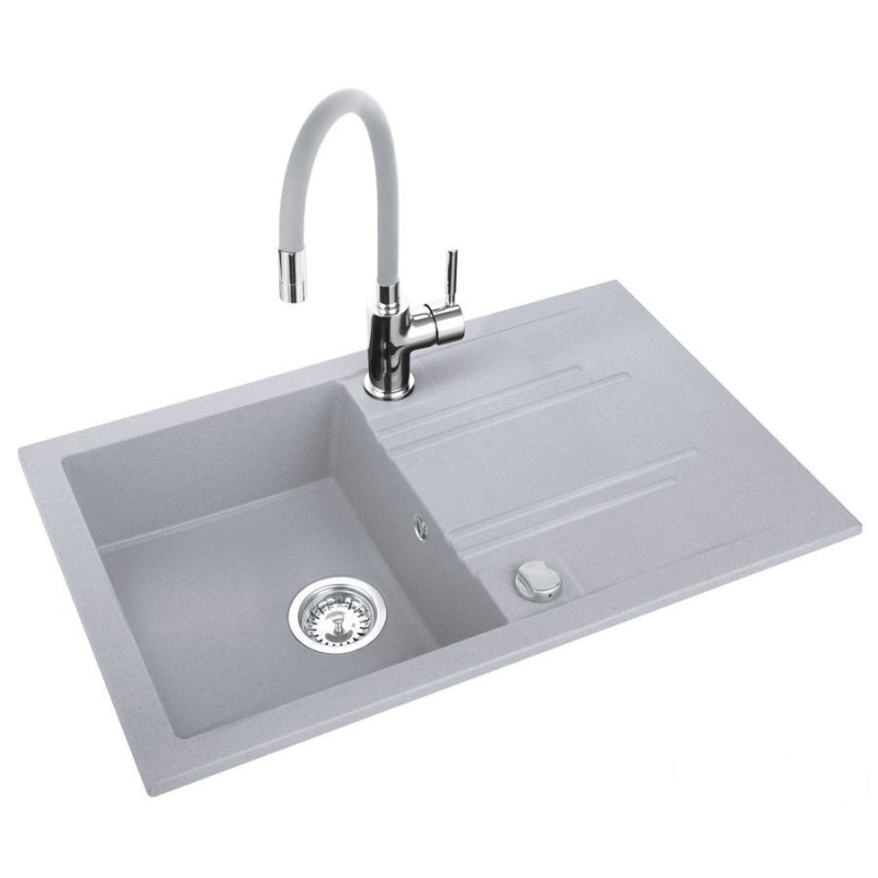Zestaw zlewozmywak z baterią DRGM48/78GA + BZA4S Mezzo Ii Ferro (DRGM48/78GA-SET1-PL)