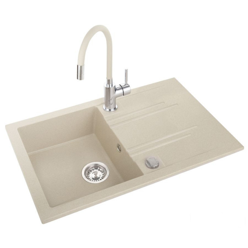 Zestaw zlewozmywak z baterią DRGM48/78SA + BZA4P Mezzo Ii Ferro (DRGM48/78SA-SET1-PL)