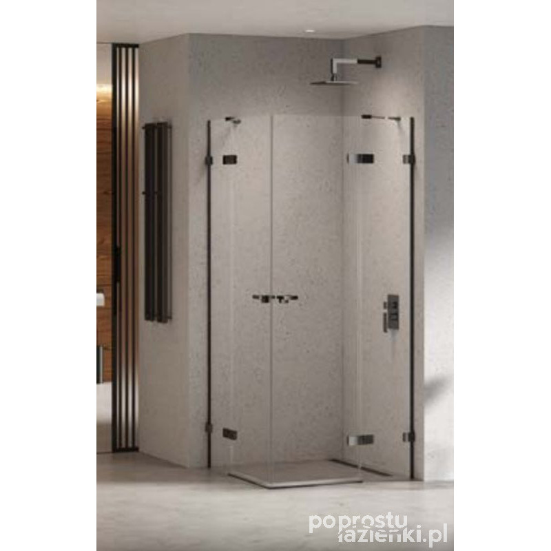 Kabina prostokątna 90x100 Eventa Black Chrome New Trendy (EXK-6212)