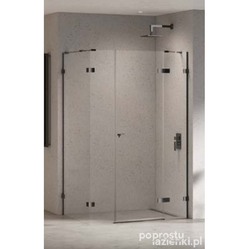Kabina prostokątna plus 110x80 Eventa Black Chrome New Trendy (EXK-6231)