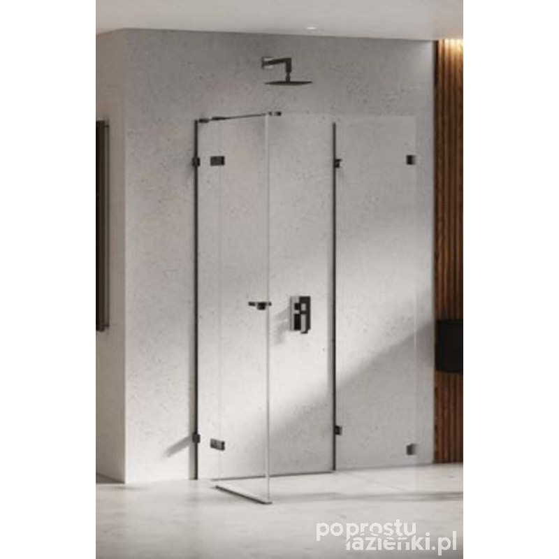 Kabina przyścienna 100x100 Eventa Black Chrom New Trendy (EXK-6289)