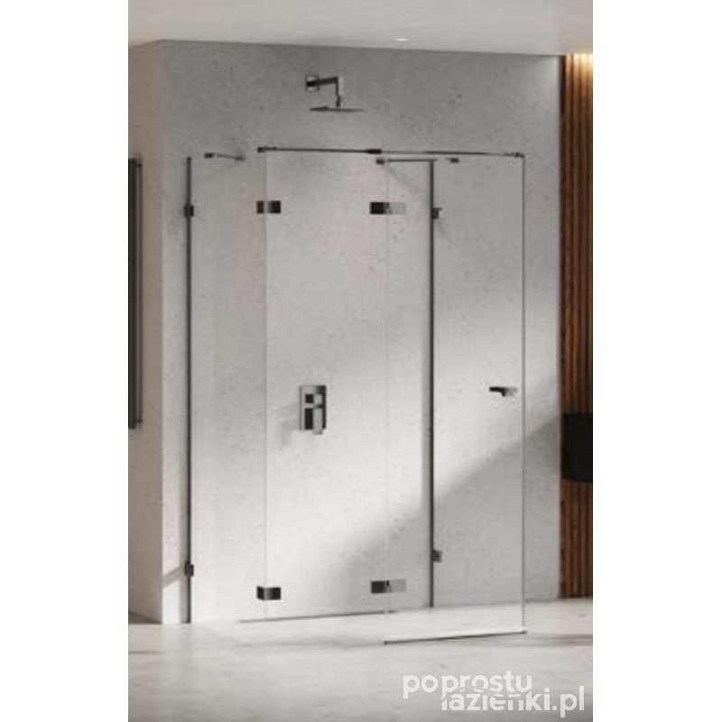 Kabina przyścienna 80x90 Eventa Black Chrome New Trendy (EXK-6250)