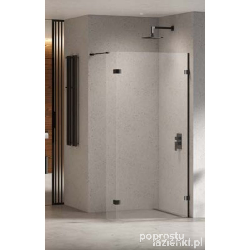 Kabina walk-in 110x43x200 Eventa Black Chrom New Trendy (EXK-6311 + EXK-6319)