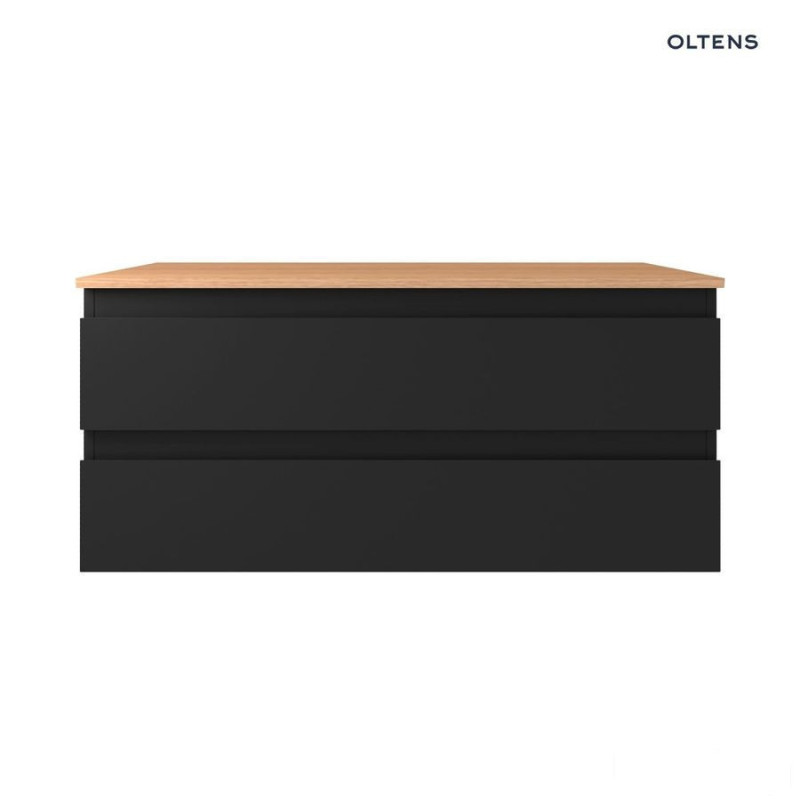 Szafka 100 cm podumywalkowa wisząca z blatem czarny mat/dąb Vernal Oltens (68126300)
