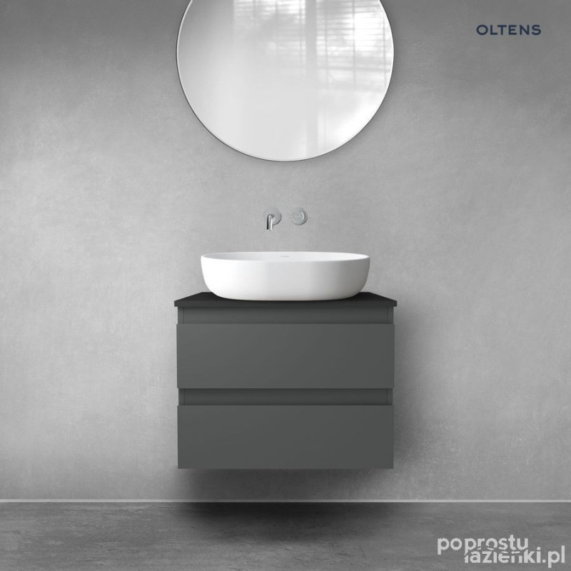 Szafka 60 cm podumywalkowa wisząca z blatem grafit mat/czarny mat Vernal Oltens (68118400)