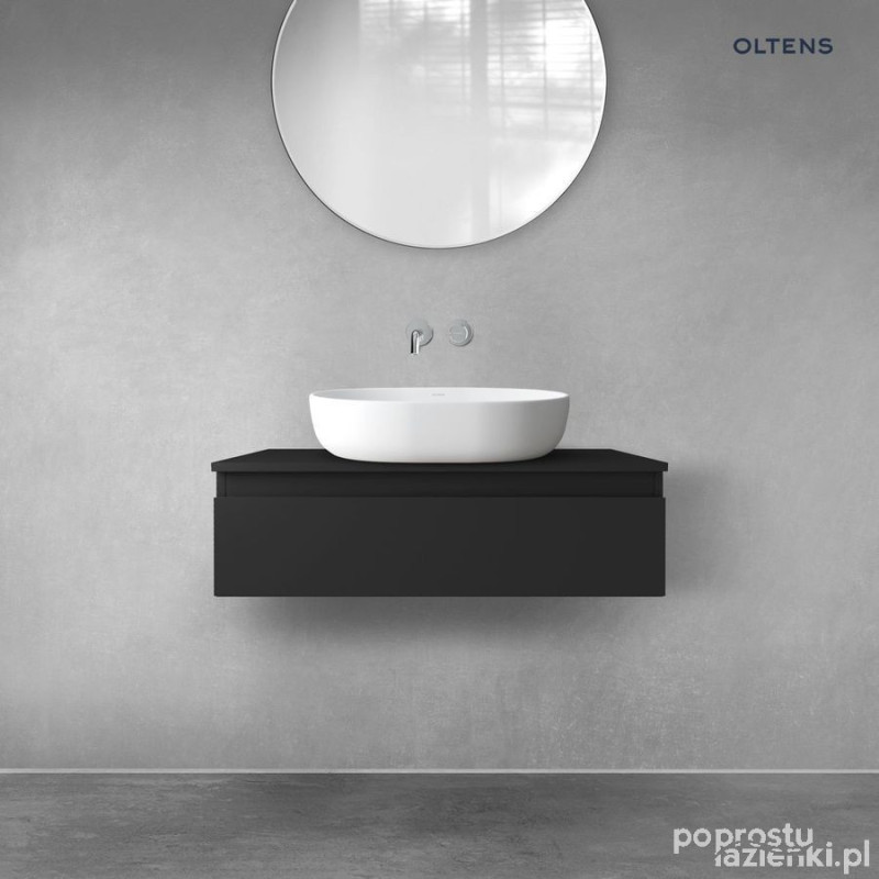 Szafka 80 cm podumywalkowa wisząca z blatem czarny mat Vernal Oltens (68101300)