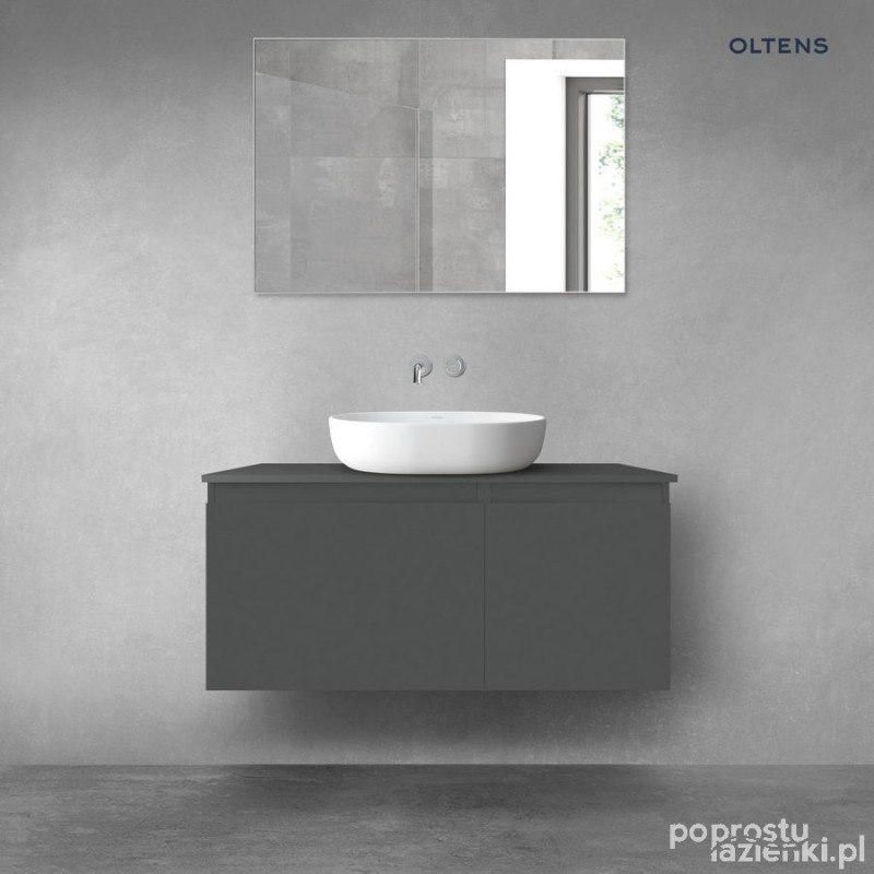 Zestaw mebli łazienkowych 100 cm z blatem grafit mat Vernal Oltens (68249400)