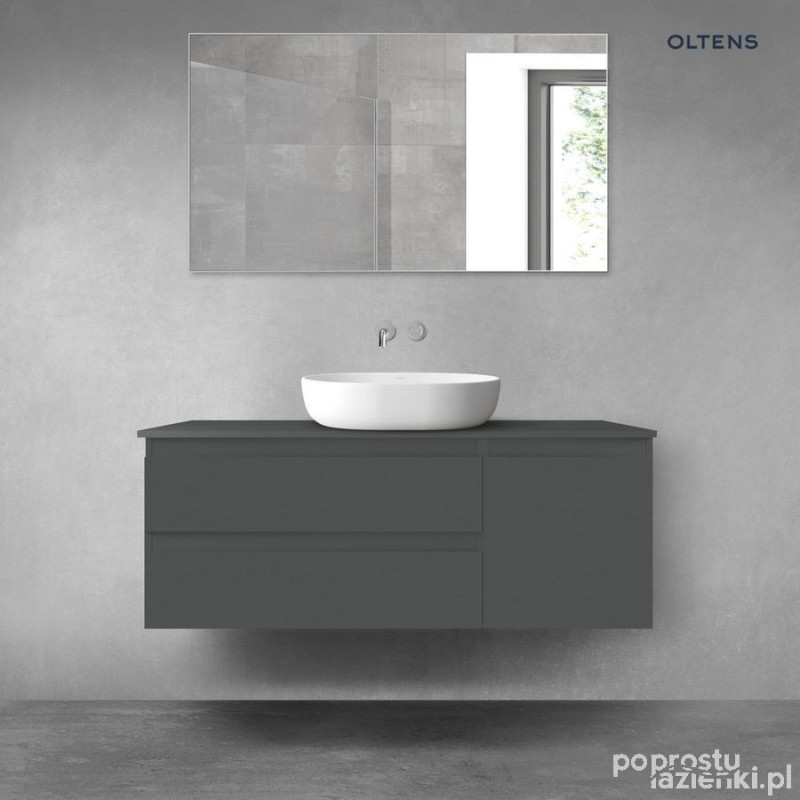 Zestaw mebli łazienkowych 120 cm z blatem grafit mat Vernal Oltens (68208400)