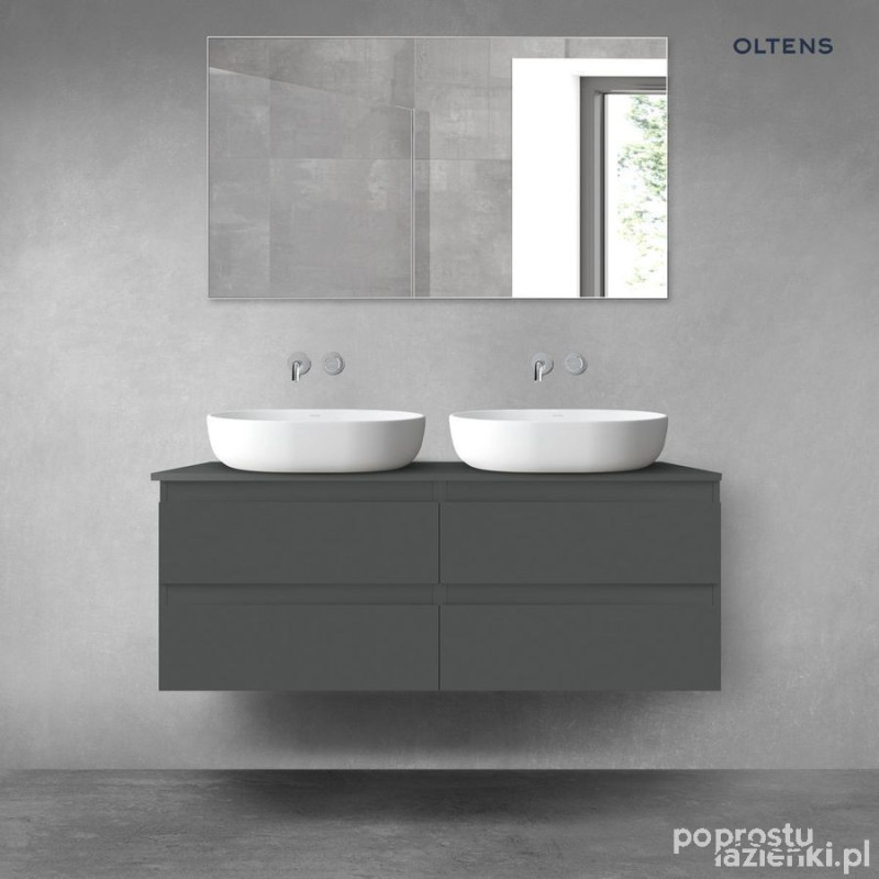Zestaw mebli łazienkowych 120 cm z blatem grafit mat Vernal Oltens (68214400)