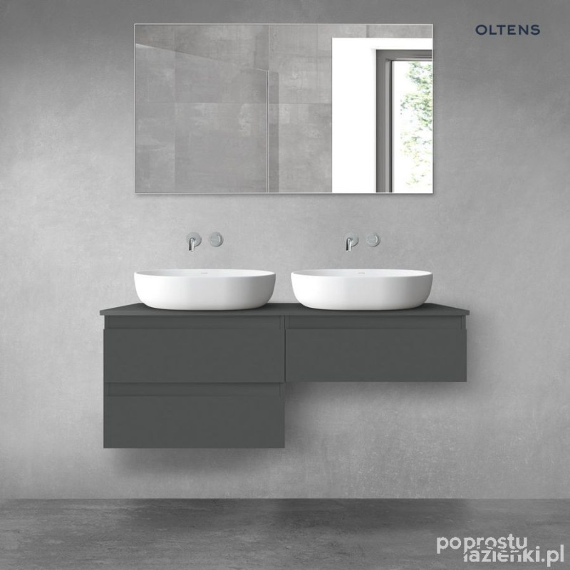 Zestaw mebli łazienkowych 120 cm z blatem grafit mat Vernal Oltens (68234400)