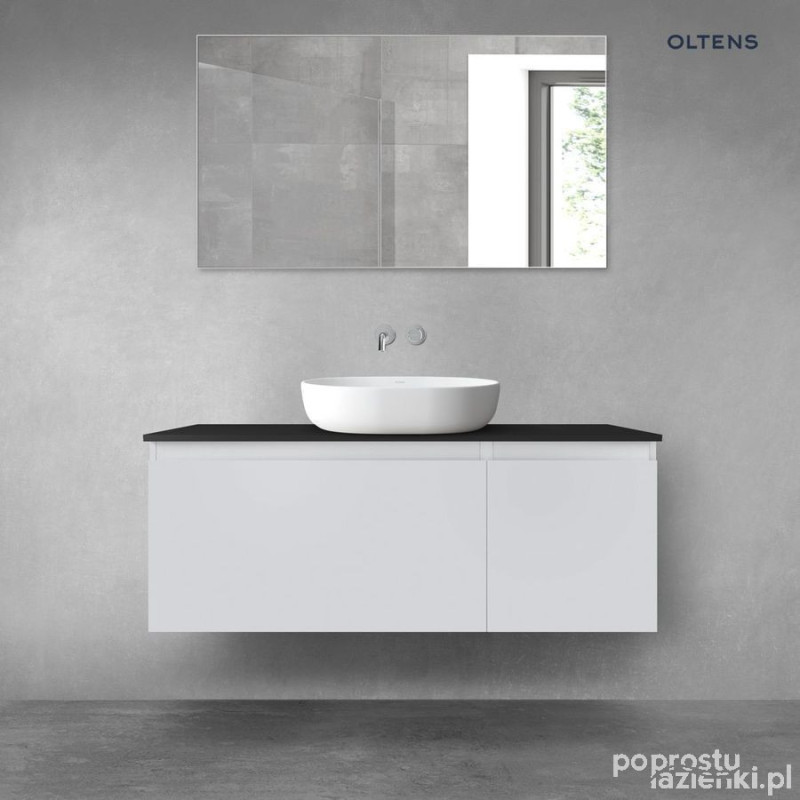 Zestaw mebli łazienkowych 120 cm z blatem szary mat/czarny mat Vernal Oltens (68256700)