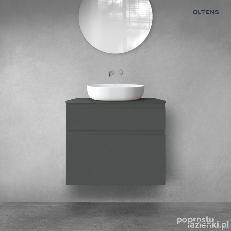 Zestaw mebli łazienkowych 80 cm z blatem grafit mat Vernal Oltens (68219400)