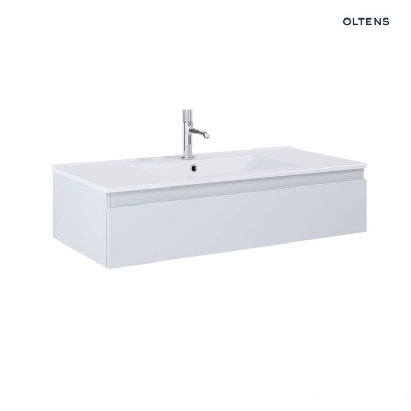 Zestaw umywalka z szafką 100 cm biały połysk/szary mat Vernal Oltens (68008700)