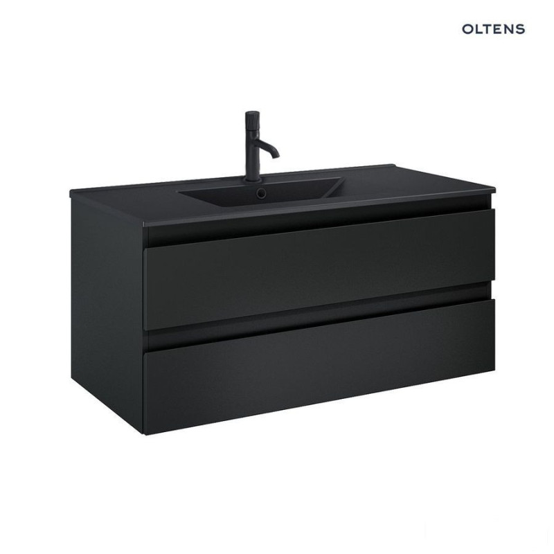 Zestaw umywalka z szafką 100 cm czarny mat Vernal Oltens (68038300)