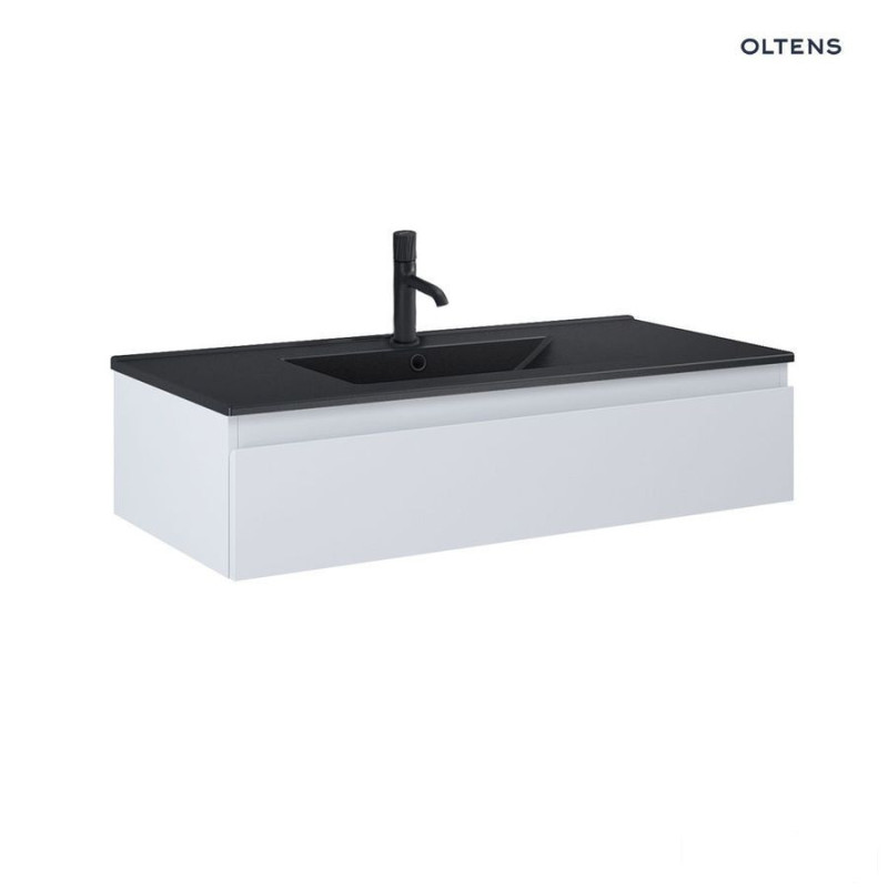 Zestaw umywalka z szafką 100 cm czarny mat/szary mat Vernal Oltens (68009700)