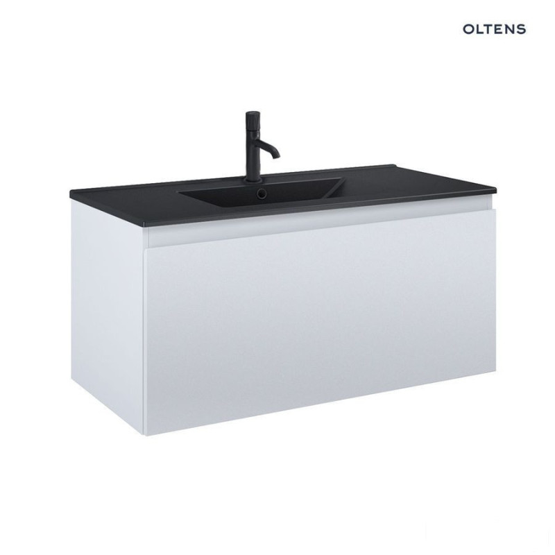Zestaw umywalka z szafką 100 cm czarny mat/szary mat Vernal Oltens (68017700)