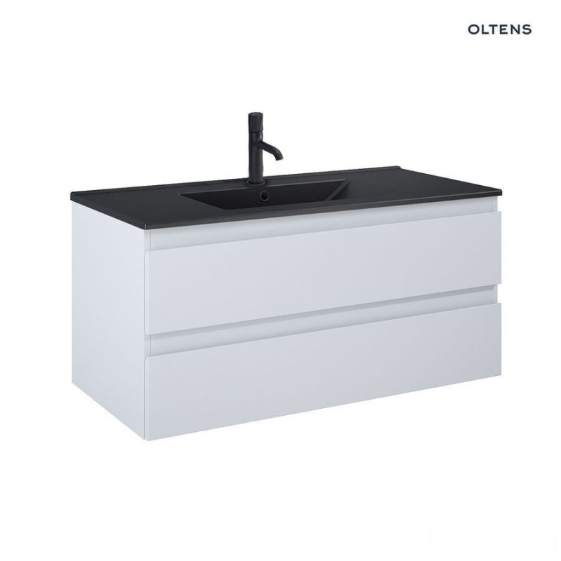 Zestaw umywalka z szafką 100 cm czarny mat/szary mat Vernal Oltens (68038700)