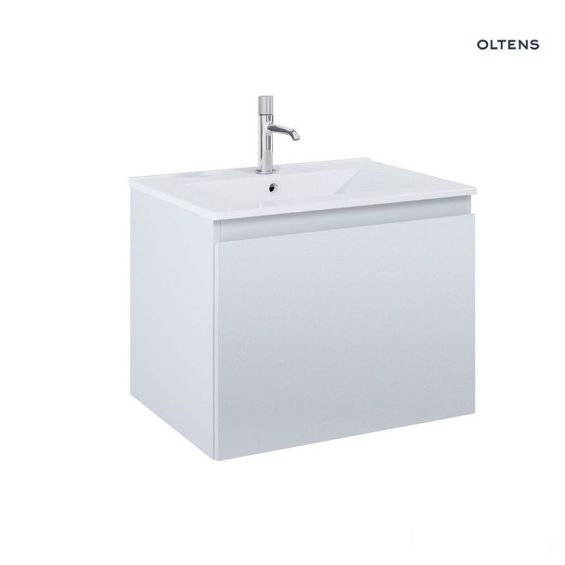 Zestaw umywalka z szafką 60 cm biały połysk Vernal Oltens (68012000)